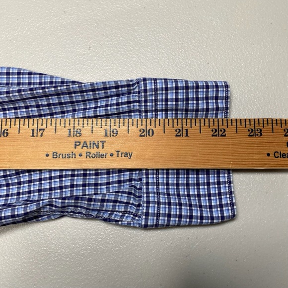 Ermenegildo Zegna Shirt XXL Mens L/S Button Up Blue Plaid READ - Picture 6 of 11